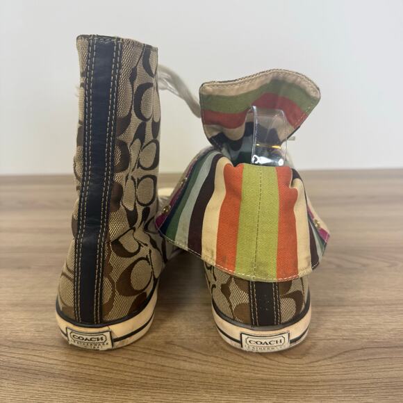 Coach Womens Logo Rainbow Bonney High Tops Great Pre-Owned Condition Size 7.5 - Picture 11 of 15